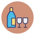 Alcohol, cocktail Vector Icon which can easily edit