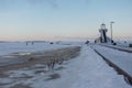 Nallikari Lighthouse in winter. Oulu, Finland Royalty Free Stock Photo