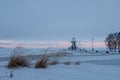 Nallikari Lighthouse in winter. Oulu, Finland Royalty Free Stock Photo