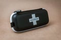 Naloxone kit front of seamless plain background