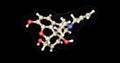 Naloxone molecule ball and stick 3d rendering