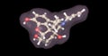 Naloxone molecule with Transparent surface and ball and stick interior . 3d rendering