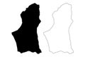 Nalut District Districts of Libya, State of Libya, Tripolitania map vector illustration, scribble sketch Nalut map