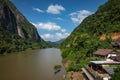 Nam Ou river in Nong Khiaw village, Laos Royalty Free Stock Photo