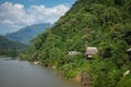 Nam Ou river in Nong Khiaw village, Laos Royalty Free Stock Photo