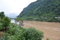 Nam Ou river in Nong Khiaw village Royalty Free Stock Photo