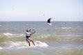 Wind surfer surf in sea a beach in Nam Tien, Vietnam Royalty Free Stock Photo