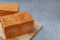 NAMA Shokupan or japanese bread loaf on wooden board