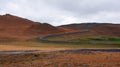 Namaskard winding ringroad in Iceland Royalty Free Stock Photo