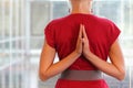 Namaste gesture on back Royalty Free Stock Photo