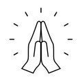 Namaste icon, prayer hands Royalty Free Stock Photo