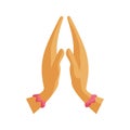 Namaste icon, cartoon style