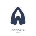 Namaste icon. Trendy flat vector Namaste icon on white background from india collection Royalty Free Stock Photo