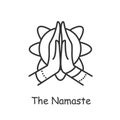 Namaste line icon. Editable vector illustration