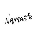 Namaste modern dry brush lettering on mandala pattern background. Yoga typography poster. Vector illustration. Royalty Free Stock Photo