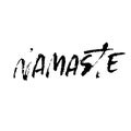 Namaste modern dry brush lettering on mandala pattern background. Yoga typography poster. Vector illustration. Royalty Free Stock Photo