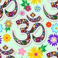 Namaste Floral Yoga Sign Seamless Pattern Vector Textile Design