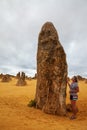 NAMBUNG, WESTERN AUSTRALIA, AUSTRALIA - APR 15 2013: Australian and International tourist flock to the Pinnacles Desert to admire