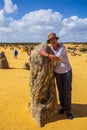 NAMBUNG, WESTERN AUSTRALIA, AUSTRALIA - SEP 9 2019: Australian and International tourist flock to the Pinnacles Desert to admire