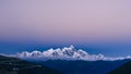 Namcha Barwa Landscape summer panorama at sunset Royalty Free Stock Photo