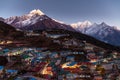 Namche Bazaar aerial view, Everest trek, Himalaya, Nepal. Royalty Free Stock Photo