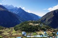 Namche Bazaar village, Nepal Himalaya. Royalty Free Stock Photo