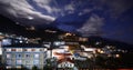 Namche Bazaar village at night