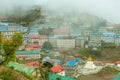 Namche Bazaar village on the way to Everest Base Camp, Khumbu Re Royalty Free Stock Photo