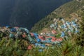 Namche Bazaar village on the way to Everest Base Camp, Khumbu Re Royalty Free Stock Photo