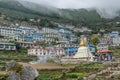 Namche Bazaar village on the way to Everest Base Camp, Khumbu Re Royalty Free Stock Photo