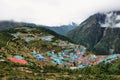 Namche Bazaar village, Nepal Himalaya. Royalty Free Stock Photo