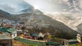 Namche Bazaar village on the way to Everest Base Camp, Khumbu Re Royalty Free Stock Photo