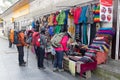 Namche,Lukla Nepal Tourist looking at tradition survinir in Namche Market before start Everest Base Camp treakking in