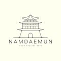 namdaemun with line art style logo vector illustration icon template design