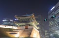 Namdaemun night cityscape Seoul South Korea Royalty Free Stock Photo