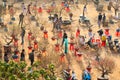 View of flower market in Vietnam