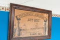 Name board of the historic bowling club at Kolmanskop