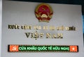 The name board of Immigration Office at border gate in Langson, Vietnam