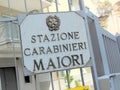 Sign board at Italian police station