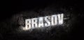 The name of the Brasov city in volumetric letters Royalty Free Stock Photo