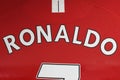 Name of Cristiano Ronaldo Name on Manchester United Jersey