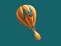Name Crypto Letter N Nuclear Bomb Drop Torpedo Parachute Balloon 3D Illustration