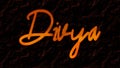 3D fire text effect of Hindi name Divya on dark background. Royalty Free Stock Photo