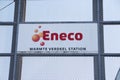 Name of Eneco on a warm water city heating station in Rotterdam Nesselande.