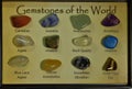 Name and features Of different types of gems to study Royalty Free Stock Photo