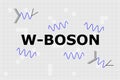 Name of gauge boson w-boson in the center with blue sine waves