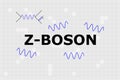 Name of gauge boson z-boson in the center with blue sine waves