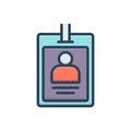 Color illustration icon for Name, title and id card Royalty Free Stock Photo