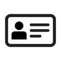 Name icon vector male user person profile avatar symbol with identity card in flat color glyph pictogram Royalty Free Stock Photo