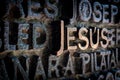 Name of Jesus written on the wall in cathedral. Royalty Free Stock Photo